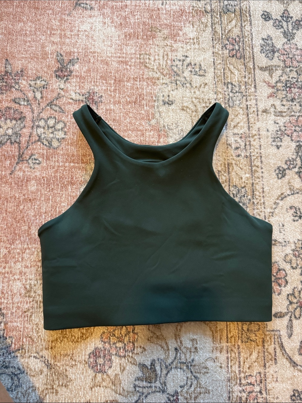 Nike Sleeveless High-Neck Cropped Tank Top in Dark Green
